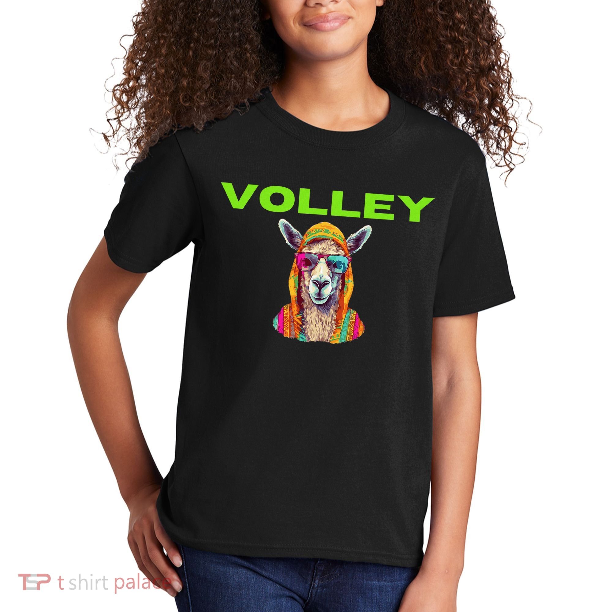 Volley Llama Funny Pickleball Kids T-Shirt