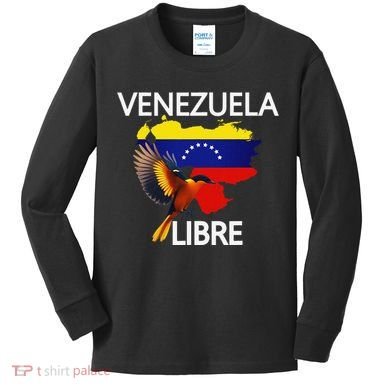 Venezuela Libre Flag Pride Bandera Venezolana Root Kids Long Sleeve Shirt