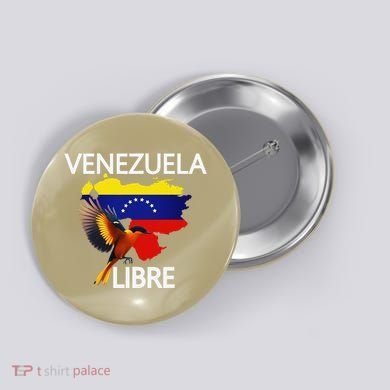 Venezuela Libre Flag Pride Bandera Venezolana Root Button