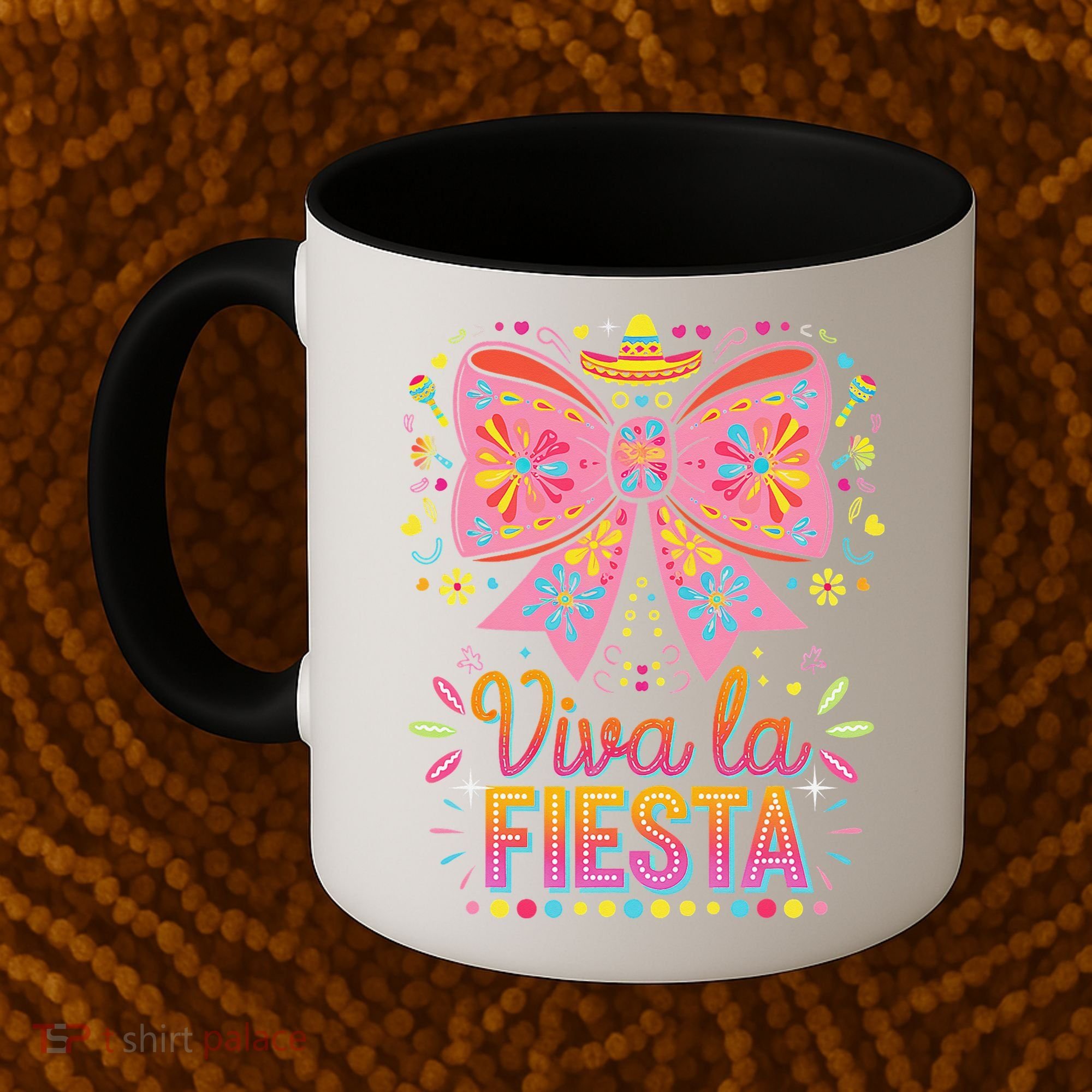 Viva La Fiesta Coquette Bow Cinco De Mayo Mexican Coffee Mug