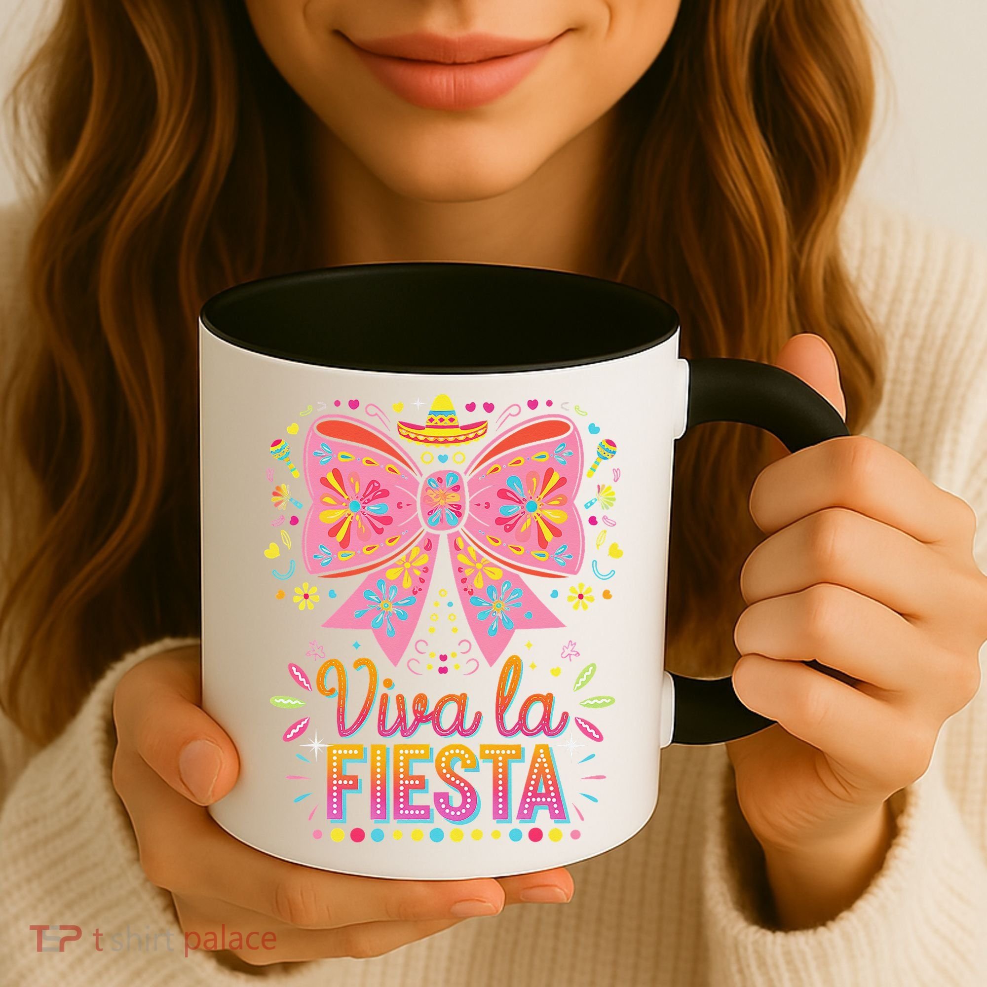 Viva La Fiesta Coquette Bow Cinco De Mayo Mexican Coffee Mug