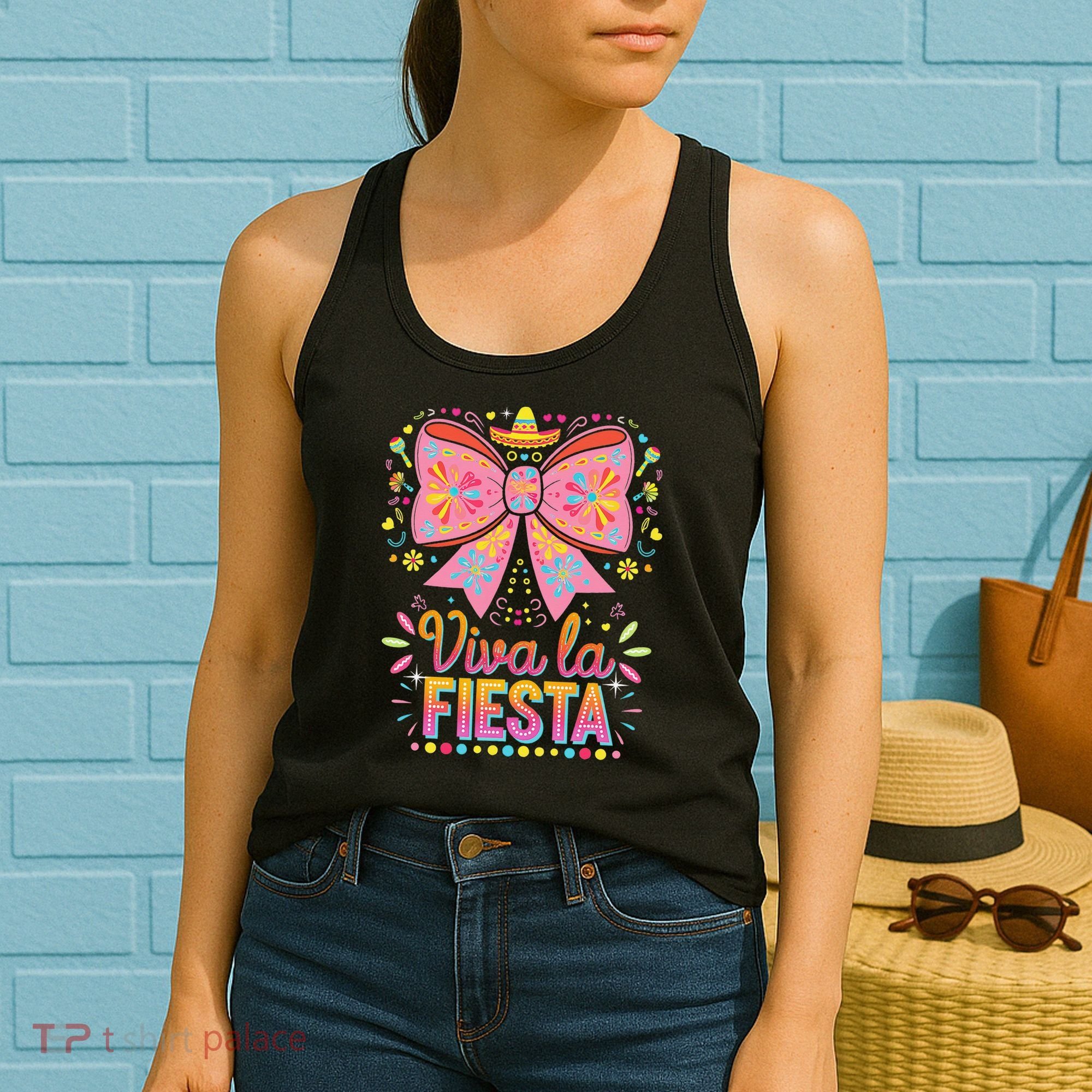 Viva La Fiesta Coquette Bow Cinco De Mayo Mexican Women's Tank Top