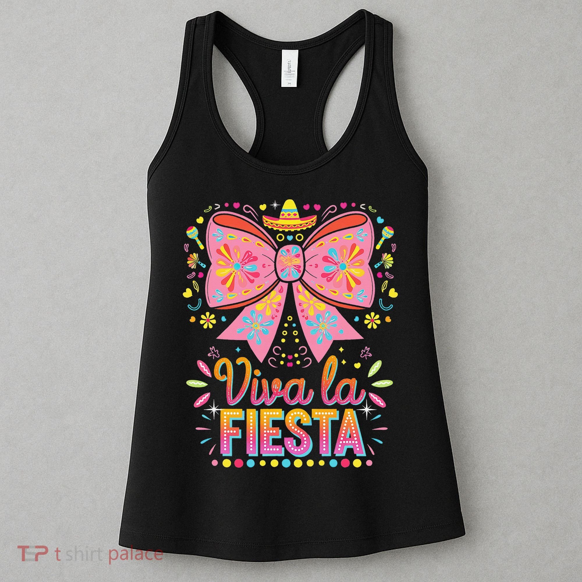 Viva La Fiesta Coquette Bow Cinco De Mayo Mexican Women's Tank Top