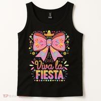 Viva La Fiesta Coquette Bow Cinco De Mayo Mexican Tank Top thumb 2