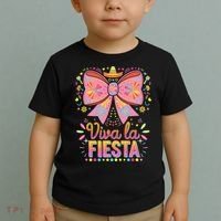 Viva La Fiesta Coquette Bow Cinco De Mayo Mexican Toddler T-Shirt thumb 2