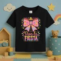 Viva La Fiesta Coquette Bow Cinco De Mayo Mexican Toddler T-Shirt thumb 3