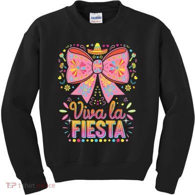 Viva La Fiesta Coquette Bow Cinco De Mayo Mexican Kids Sweatshirt