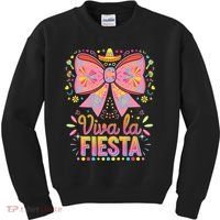 Viva La Fiesta Coquette Bow Cinco De Mayo Mexican Kids Sweatshirt thumb 0