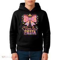 Viva La Fiesta Coquette Bow Cinco De Mayo Mexican Kids Hoodie thumb 4