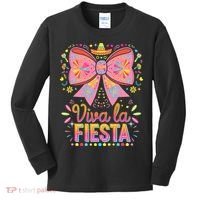 Viva La Fiesta Coquette Bow Cinco De Mayo Mexican Kids Long Sleeve Shirt thumb 0