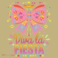 Viva La Fiesta Coquette Bow Cinco De Mayo Mexican Mousepad thumb 1