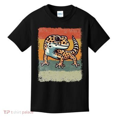 Vintage Leopard Gecko Kids T-Shirt