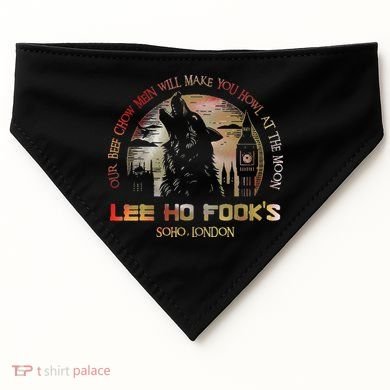 Vintage L.E.E H.O F.O.O.K.S Chinese Restaurant USA-Made Doggie Bandana