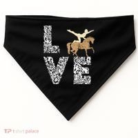 Vaulting Love Horseback Equestrian Horse Riding Acrobatics USA-Made Doggie Bandana thumb 0