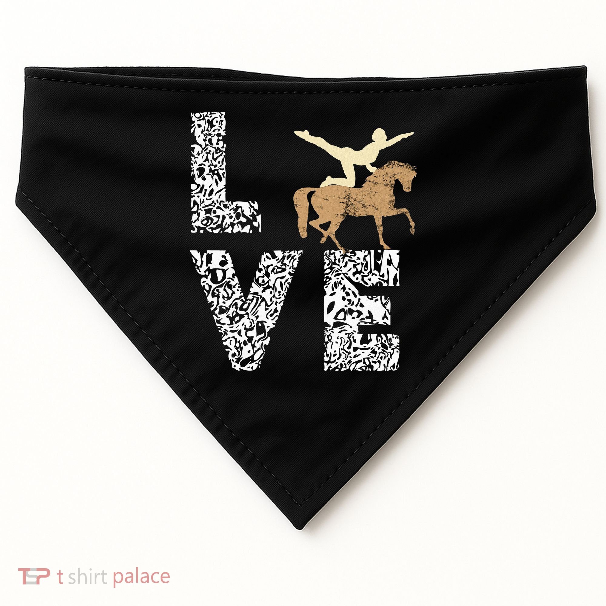 Vaulting Love Horseback Equestrian Horse Riding Acrobatics USA-Made Doggie Bandana