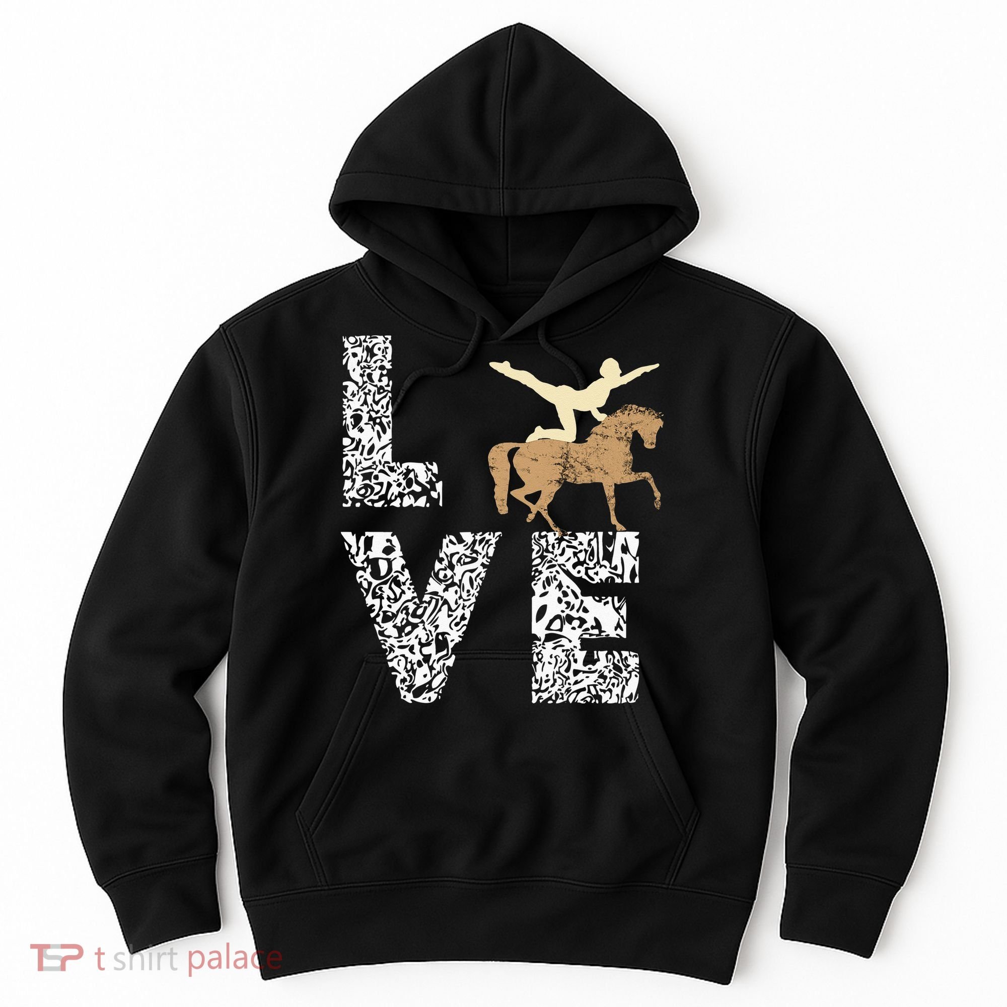 Vaulting Love Horseback Equestrian Horse Riding Acrobatics Hoodie
