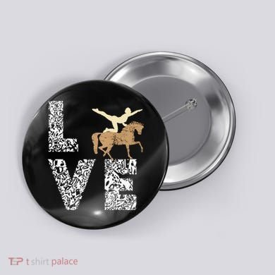 Vaulting Love Horseback Equestrian Horse Riding Acrobatics Button