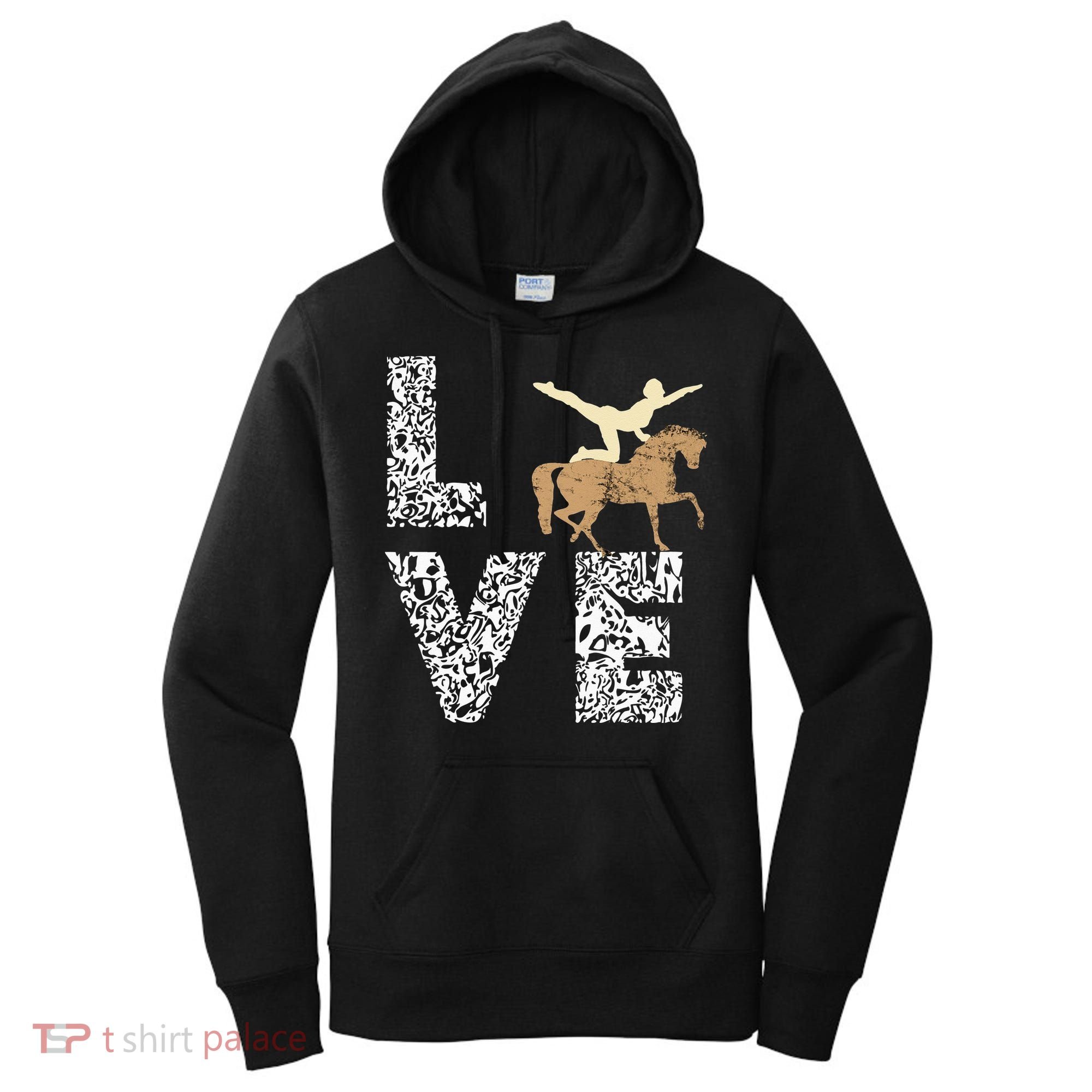 Vaulting Love Horseback Equestrian Horse Riding Acrobatics Women's Hoodie