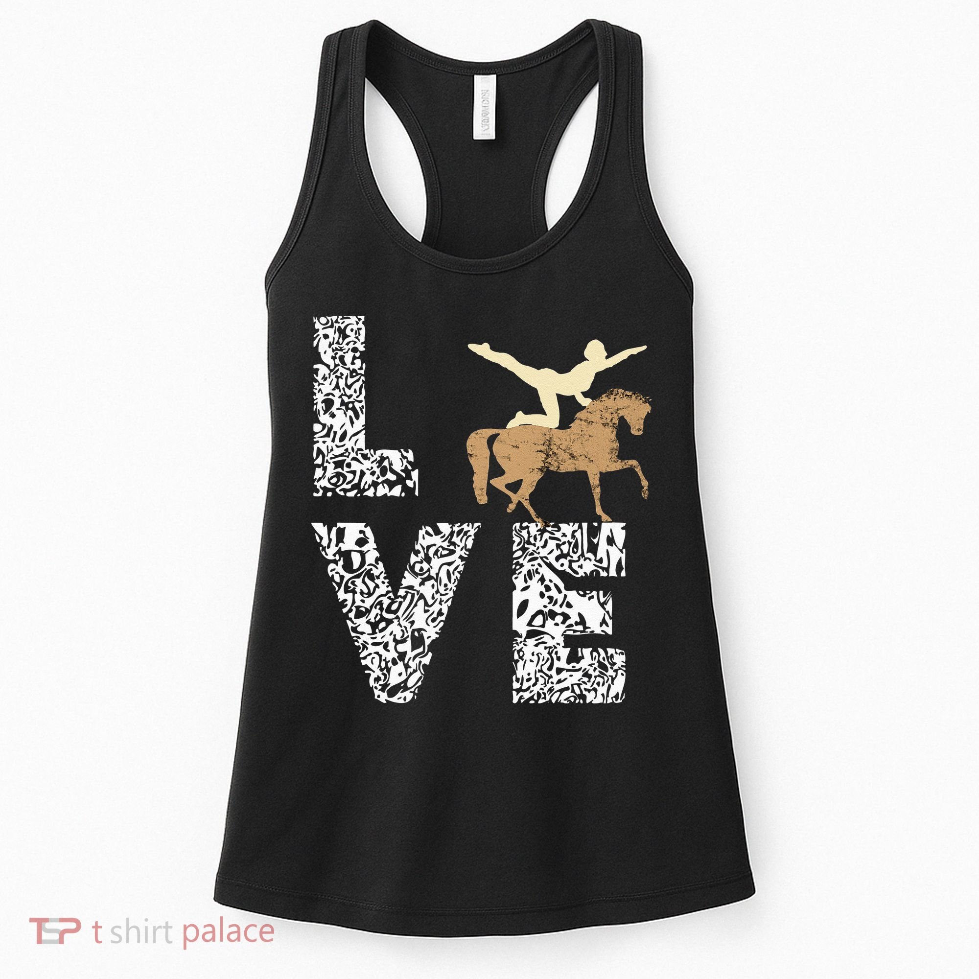 Vaulting Love Horseback Equestrian Horse Riding Acrobatics Women's Tank Top