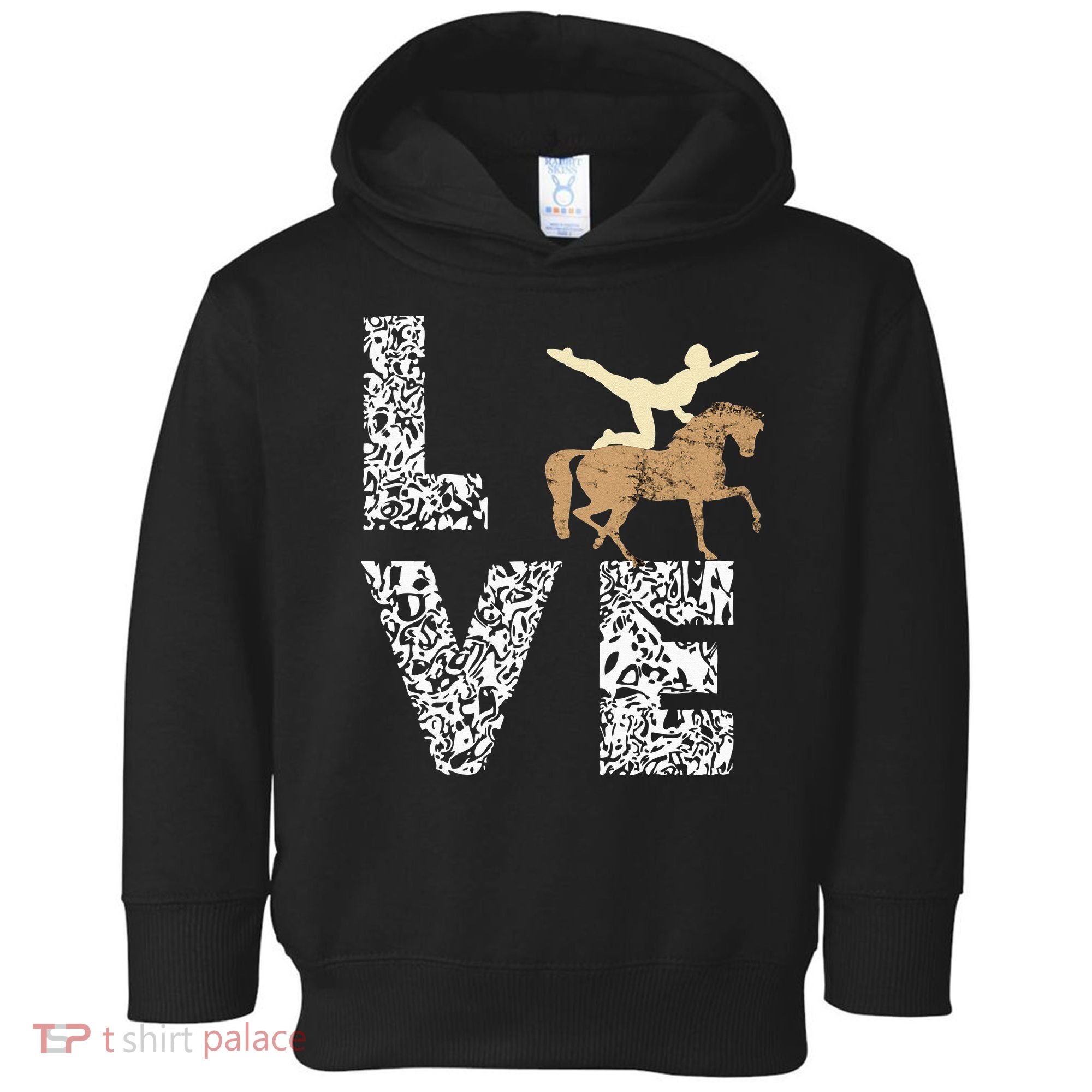 Vaulting Love Horseback Equestrian Horse Riding Acrobatics Toddler Hoodie