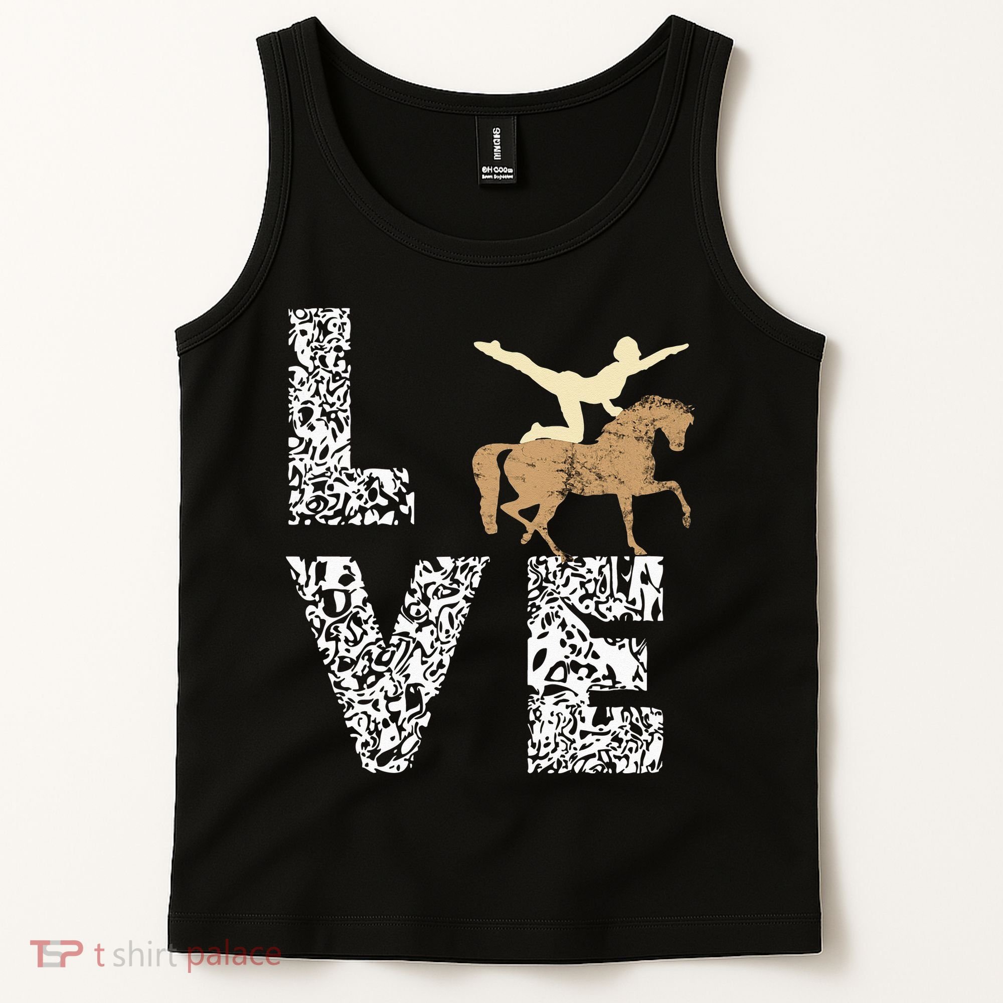Vaulting Love Horseback Equestrian Horse Riding Acrobatics Tank Top