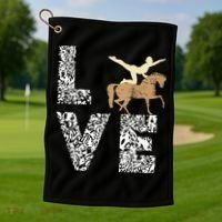 Vaulting Love Horseback Equestrian Horse Riding Acrobatics Golf Towel thumb 1