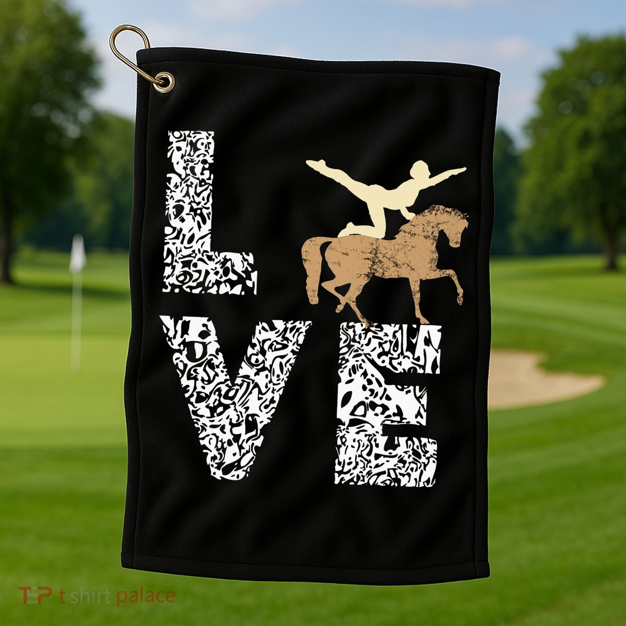 Vaulting Love Horseback Equestrian Horse Riding Acrobatics Golf Towel