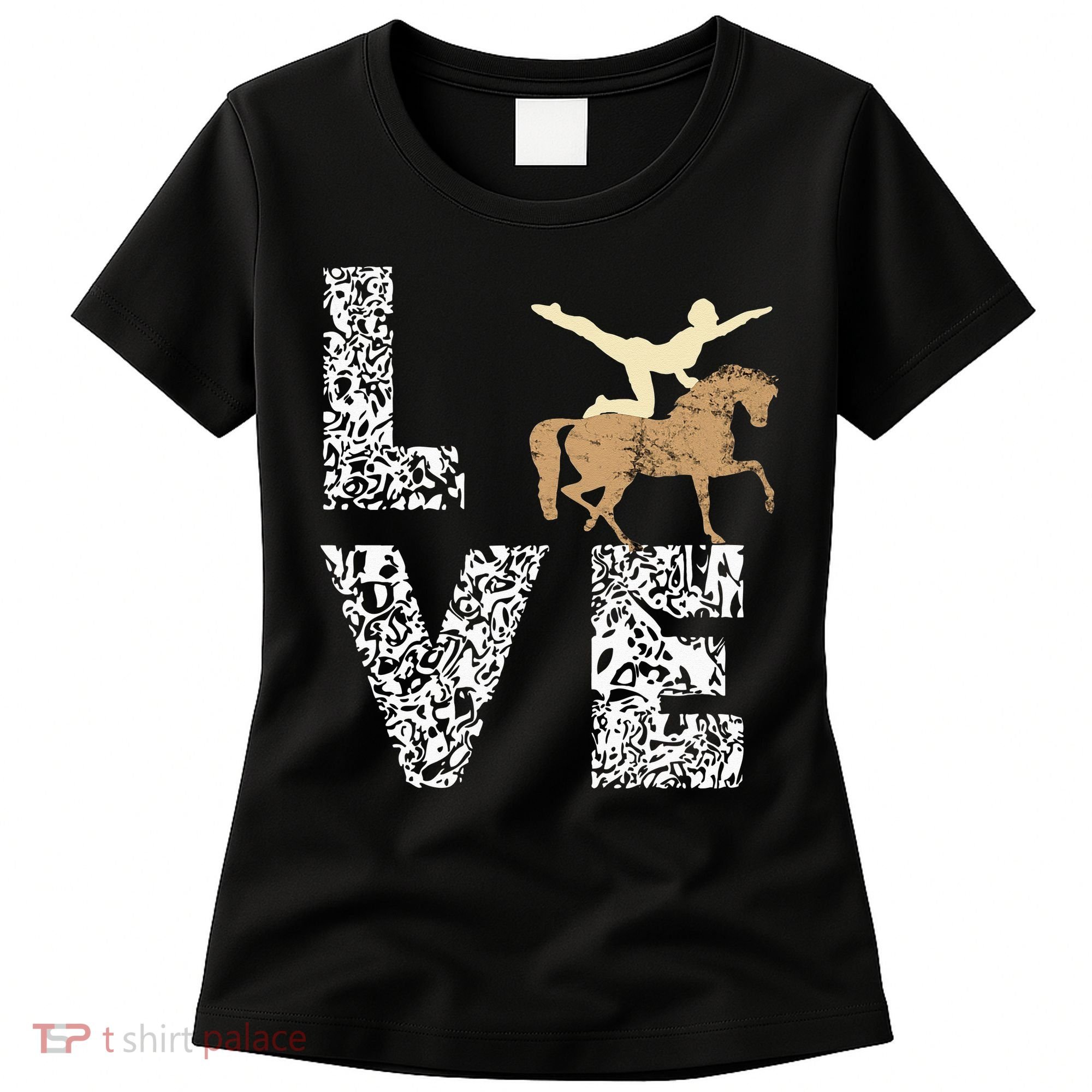 Vaulting Love Horseback Equestrian Horse Riding Acrobatics Women's T-Shirt