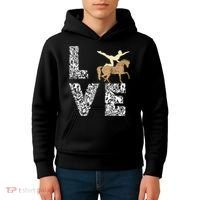 Vaulting Love Horseback Equestrian Horse Riding Acrobatics Kids Hoodie thumb 4