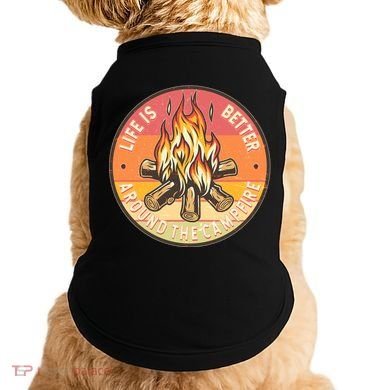 Vintage Life Is Better Around The Campfire Emblem Doggie Tank