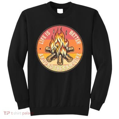 Vintage Life Is Better Around The Campfire Emblem Sweatshirt