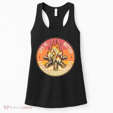 Vintage Life Is Better Around The Campfire Emblem Women's Tank Top