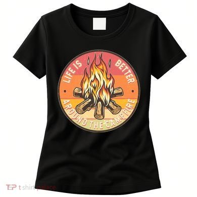 Vintage Life Is Better Around The Campfire Emblem Women's T-Shirt