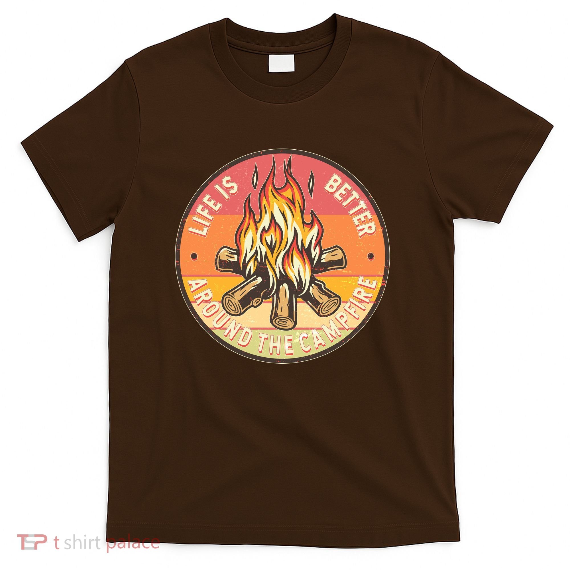 Vintage Life Is Better Around The Campfire Emblem T-Shirt