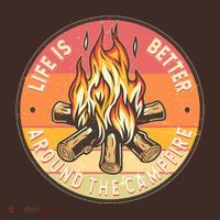 Vintage Life Is Better Around The Campfire Emblem T-Shirt thumb 7