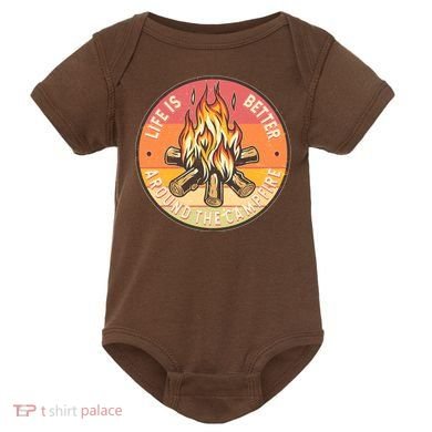 Vintage Life Is Better Around The Campfire Emblem Baby Bodysuit