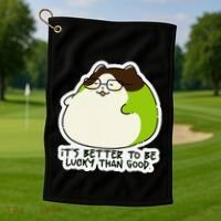 Verdi Lucktail ItS Better To Be Lucky Than Good. Golf Towel thumb 1