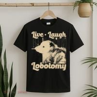 Vintage Live Laugh Lobotomy Lobotomies Retro Opossum Lovers T-Shirt thumb 2
