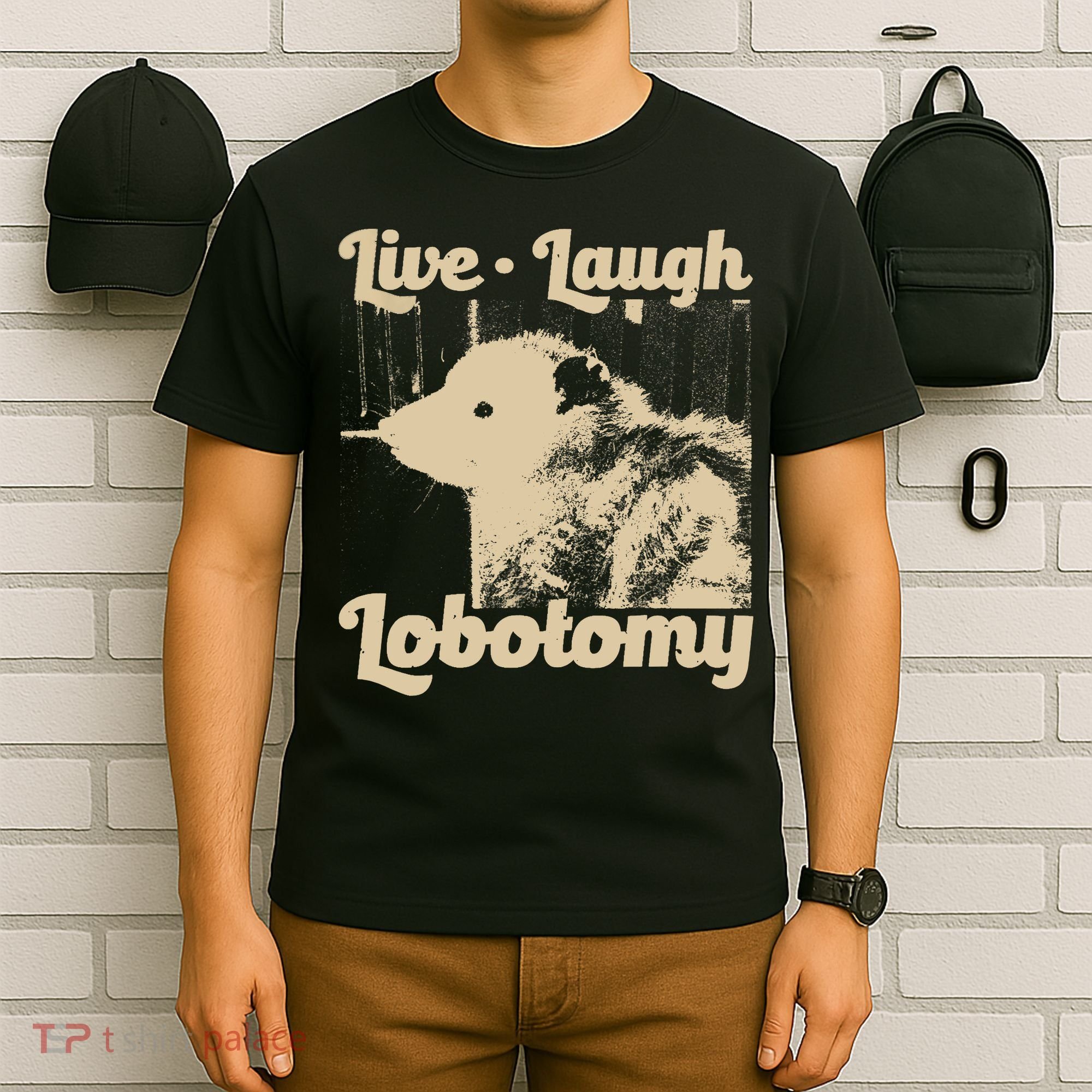 Vintage Live Laugh Lobotomy Lobotomies Retro Opossum Lovers T-Shirt