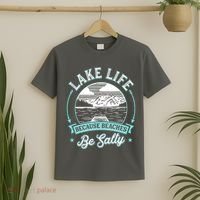 Vintage Lake Life Because Beaches Be Salty T-Shirt thumb 2