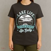 Vintage Lake Life Because Beaches Be Salty T-Shirt thumb 4