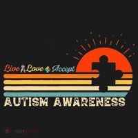 Vintage Live Love Accept Autism Puzzle Autism Awareness T-Shirt thumb 7