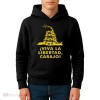 Viva La Libertad Carajo Milei Libertarian Ancap Liberty Kids Hoodie thumb 4