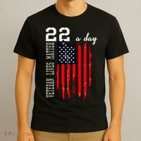 Veteran Lives Matter Suicide Awareness Ptsd Veteran 22 Day Cool Gift T-Shirt thumb 3