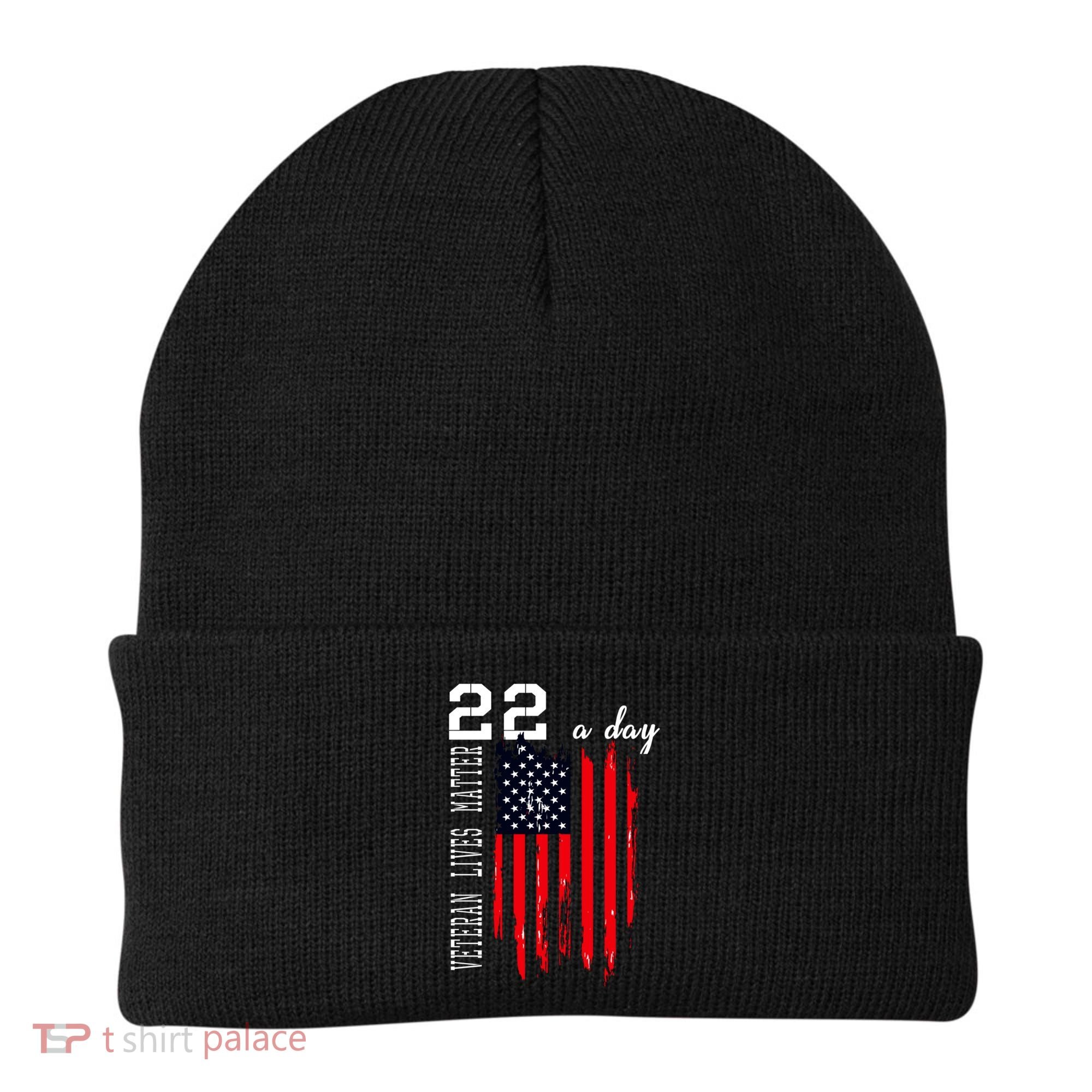 Veteran Lives Matter Suicide Awareness Ptsd Veteran 22 Day Cool Gift Beanie