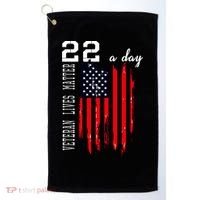 Veteran Lives Matter Suicide Awareness Ptsd Veteran 22 Day Cool Gift Golf Towel thumb 0