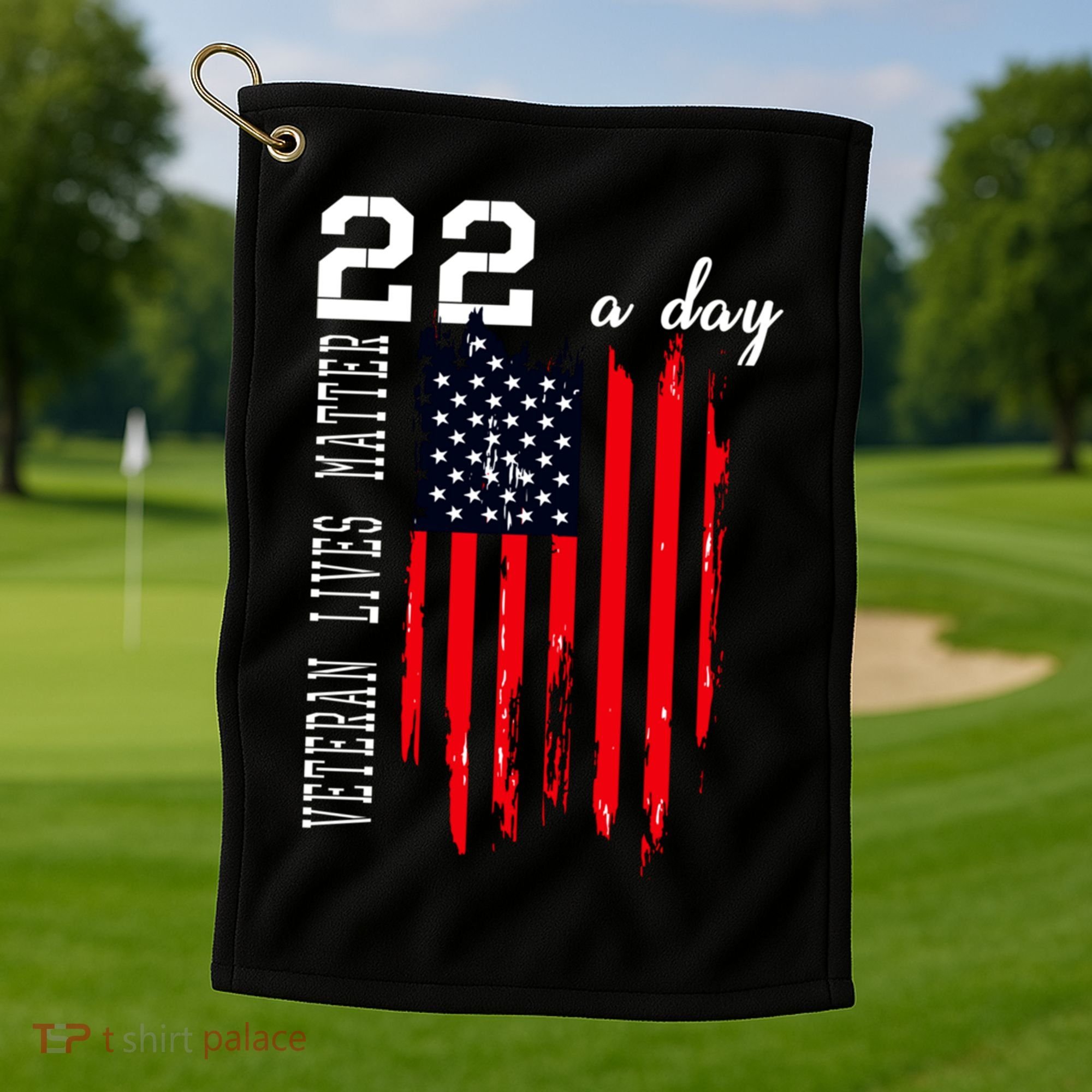 Veteran Lives Matter Suicide Awareness Ptsd Veteran 22 Day Cool Gift Golf Towel