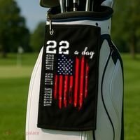 Veteran Lives Matter Suicide Awareness Ptsd Veteran 22 Day Cool Gift Golf Towel thumb 2