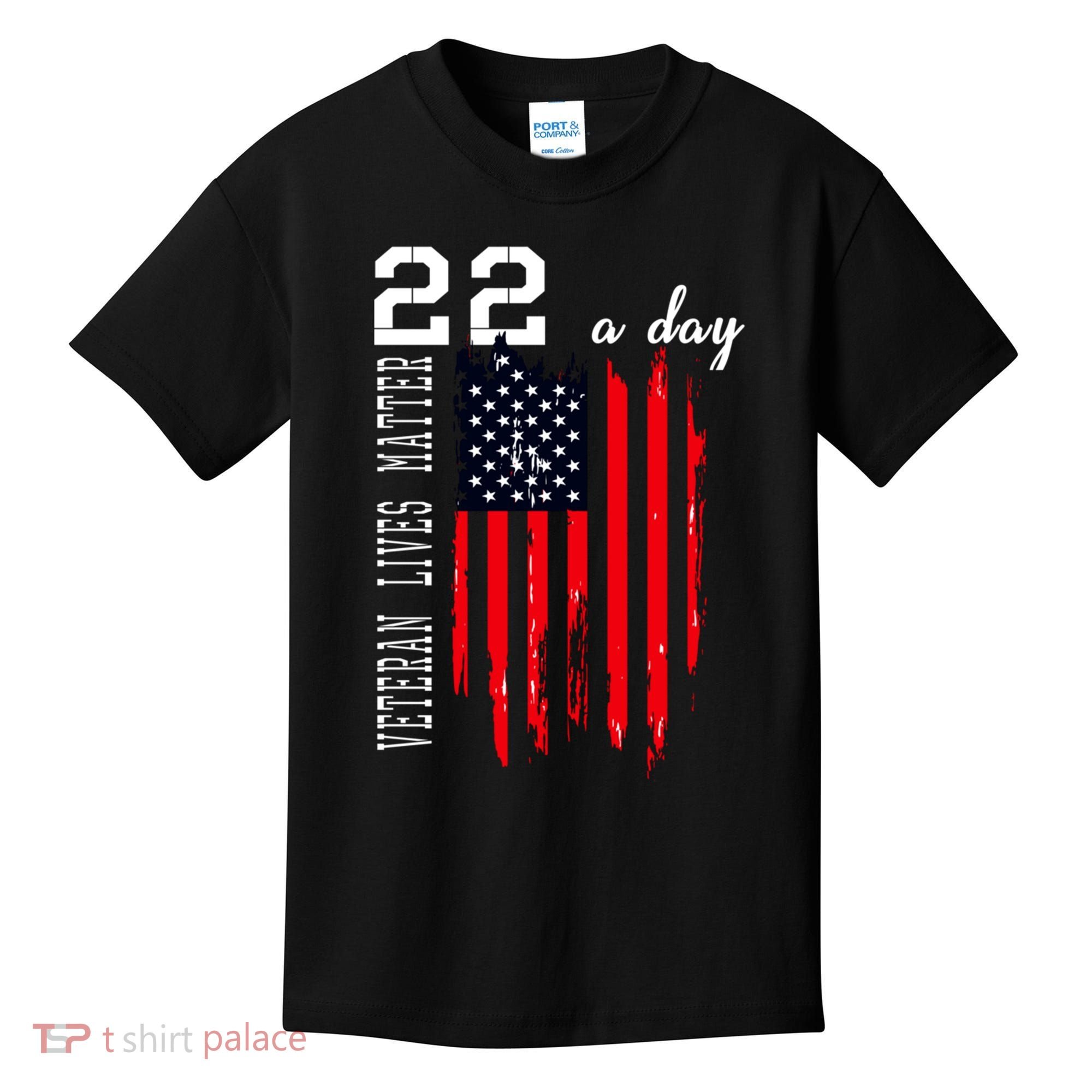 Veteran Lives Matter Suicide Awareness Ptsd Veteran 22 Day Cool Gift Kids T-Shirt