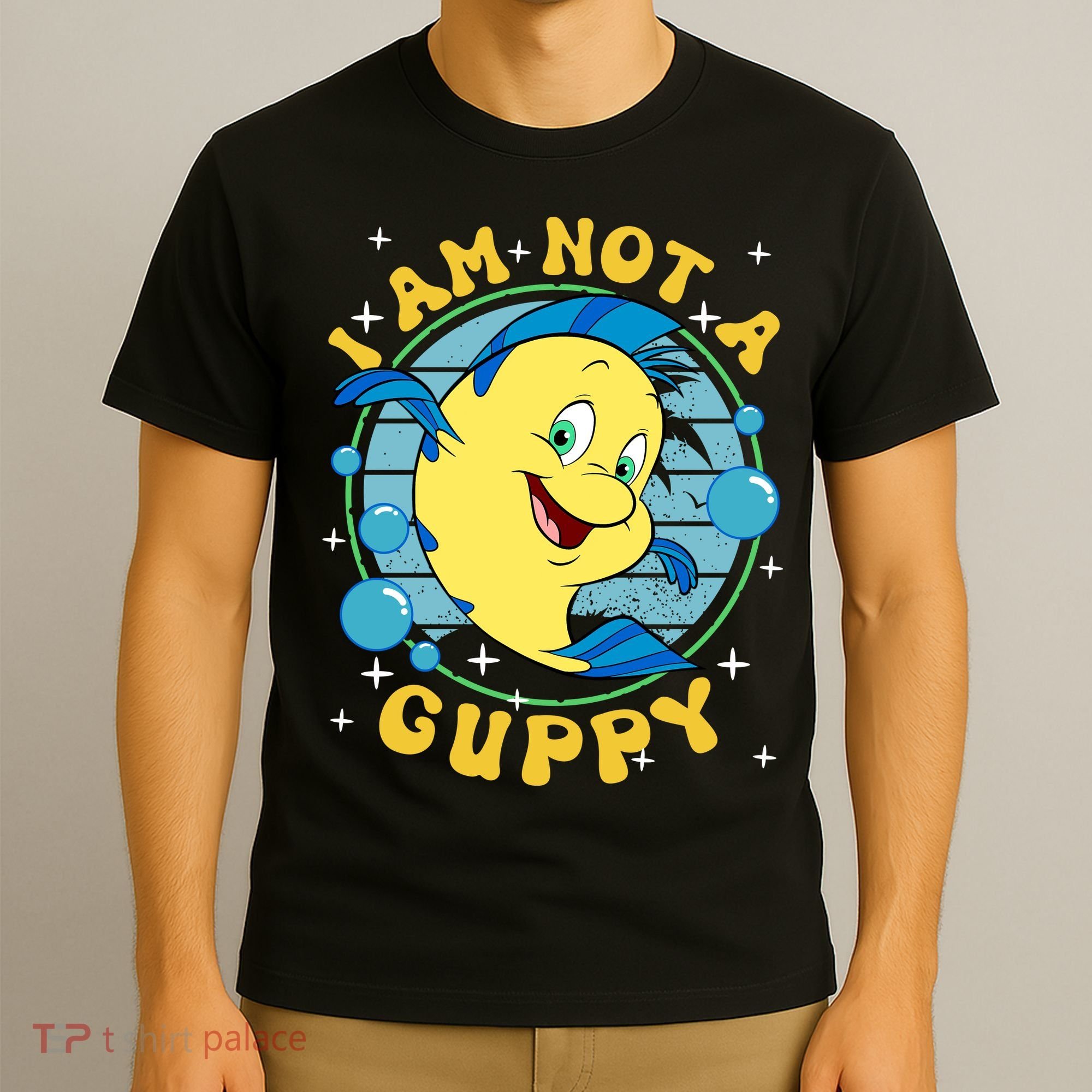 Vintage Little Mermaid Flounder I Am Not A Guppy Flounder Fish Magic T-Shirt
